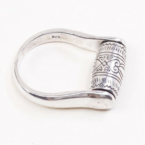 Sz 6.5 Vtg Brighton Sayan Sterling Silver Handmade Ring, 925 Spinner Roller Band