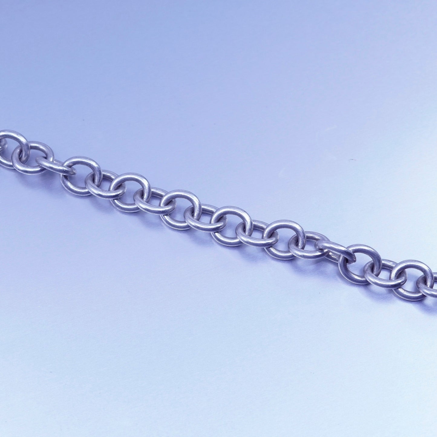 6.5”, Viking Sterling silver bracelet, 925 circle chain monogram “CBA” heart