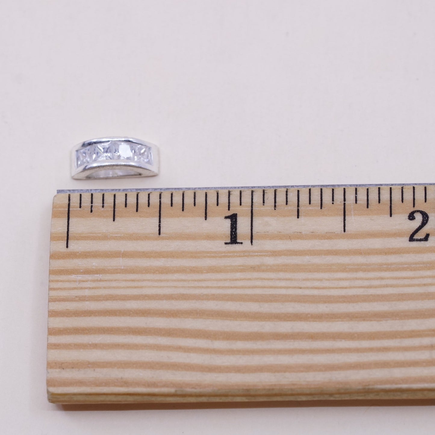 Vintage sterling silver cz crystal pendant, 925 handmade pendant