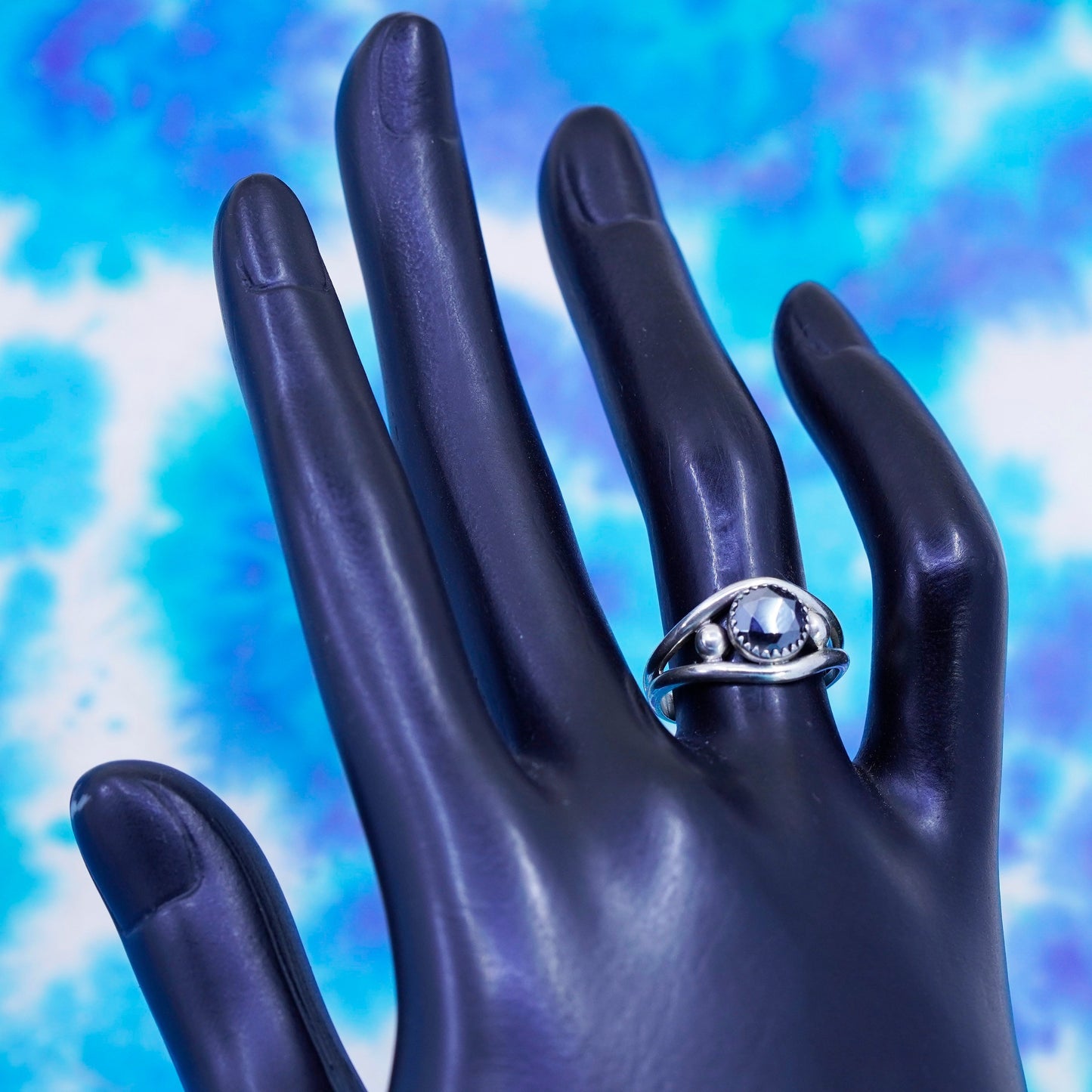 Size 6.5, Wheeler Jewelry Co Sterling 925 silver ring hematite, Native American