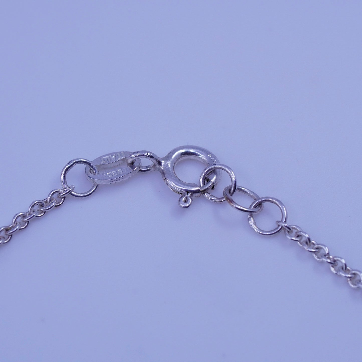 10”, Sterling 925 silver handmade bracelet, circle chain anklet heart charm