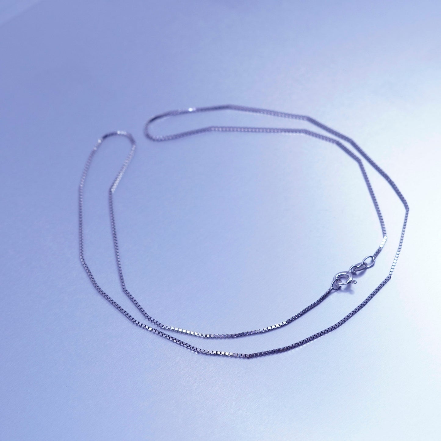 24” 1mm, vintage Italy Sterling 925 silver box chain necklace