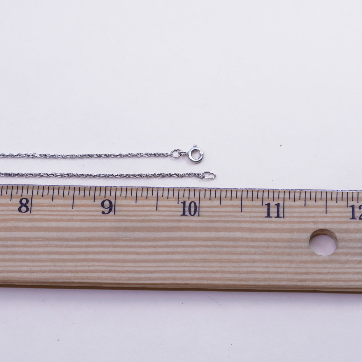 20” 1mm, vintage sterling silver necklace, 925 Singapore rope chain