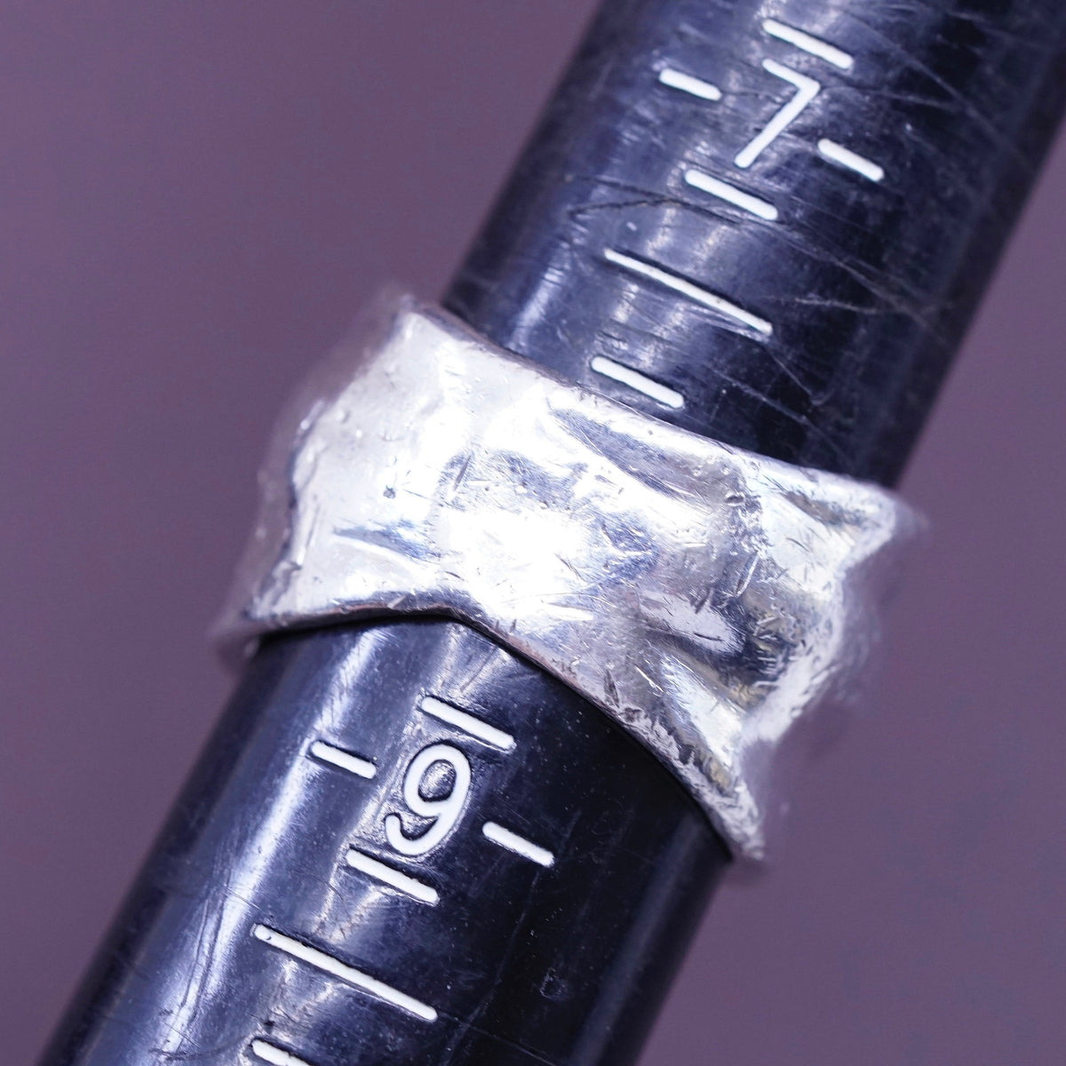Size 8, vtg Robert Lee Morris Studio Sterling silver handmade ring, 925 band