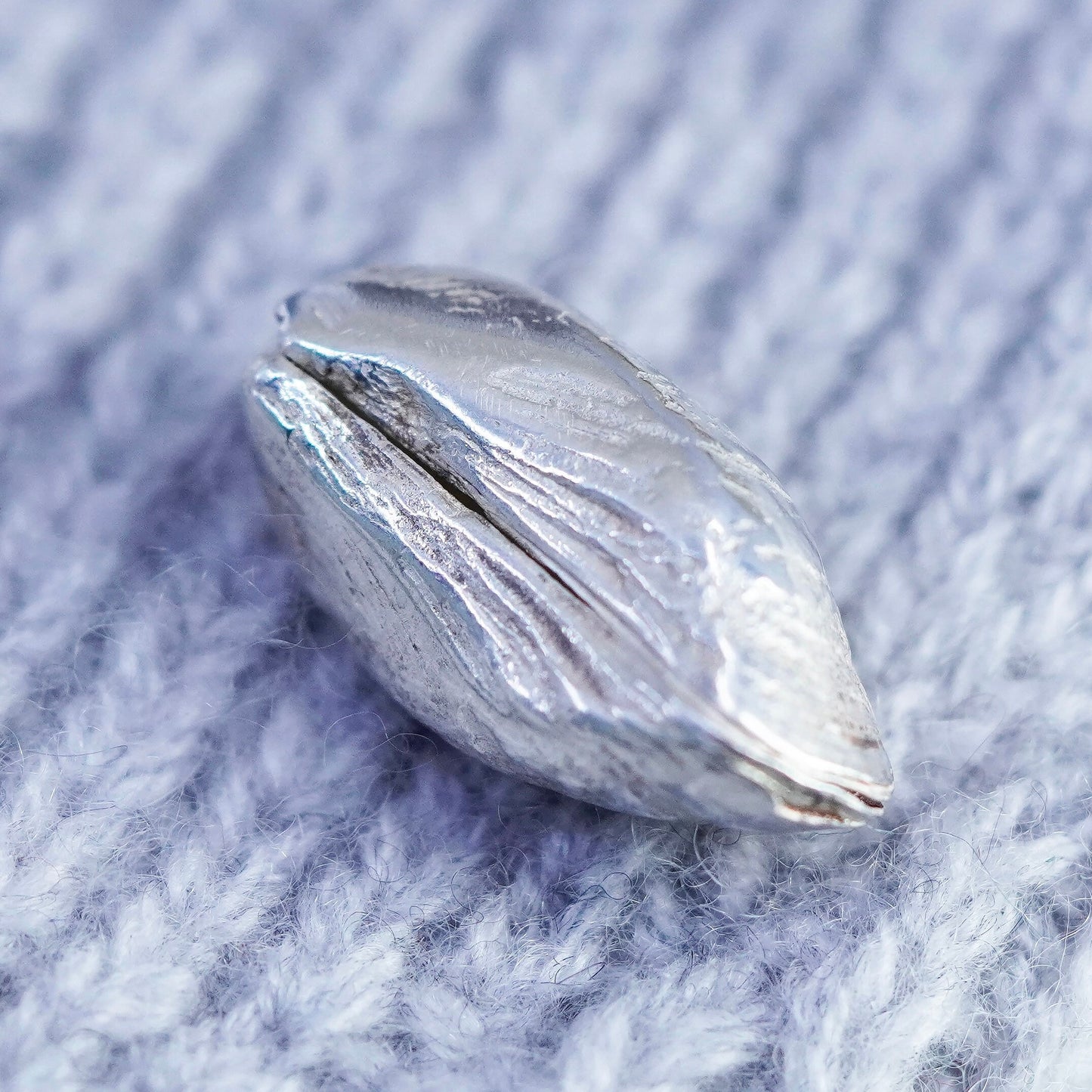 Vintage sterling 925 silver handmade shell pendant charm