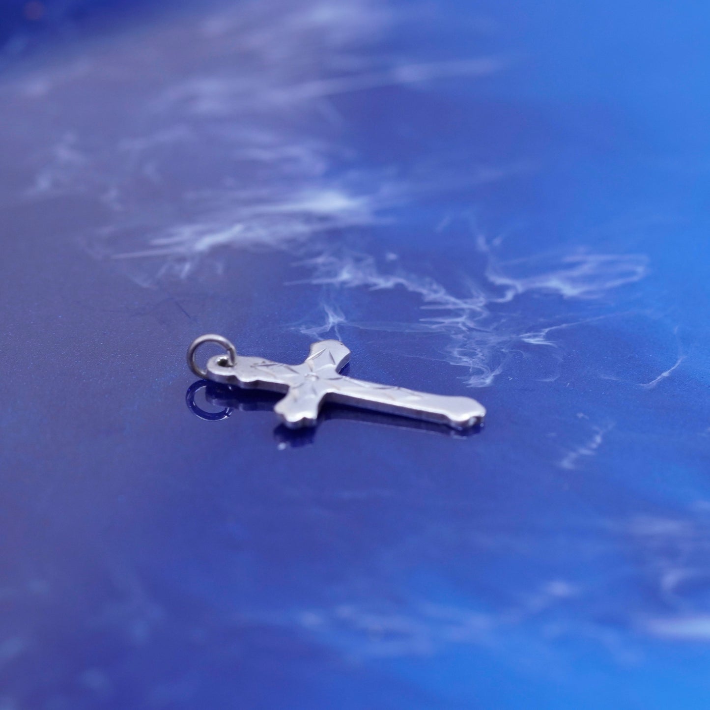 Vintage Sterling silver Handmade charm, 925 cross pendant