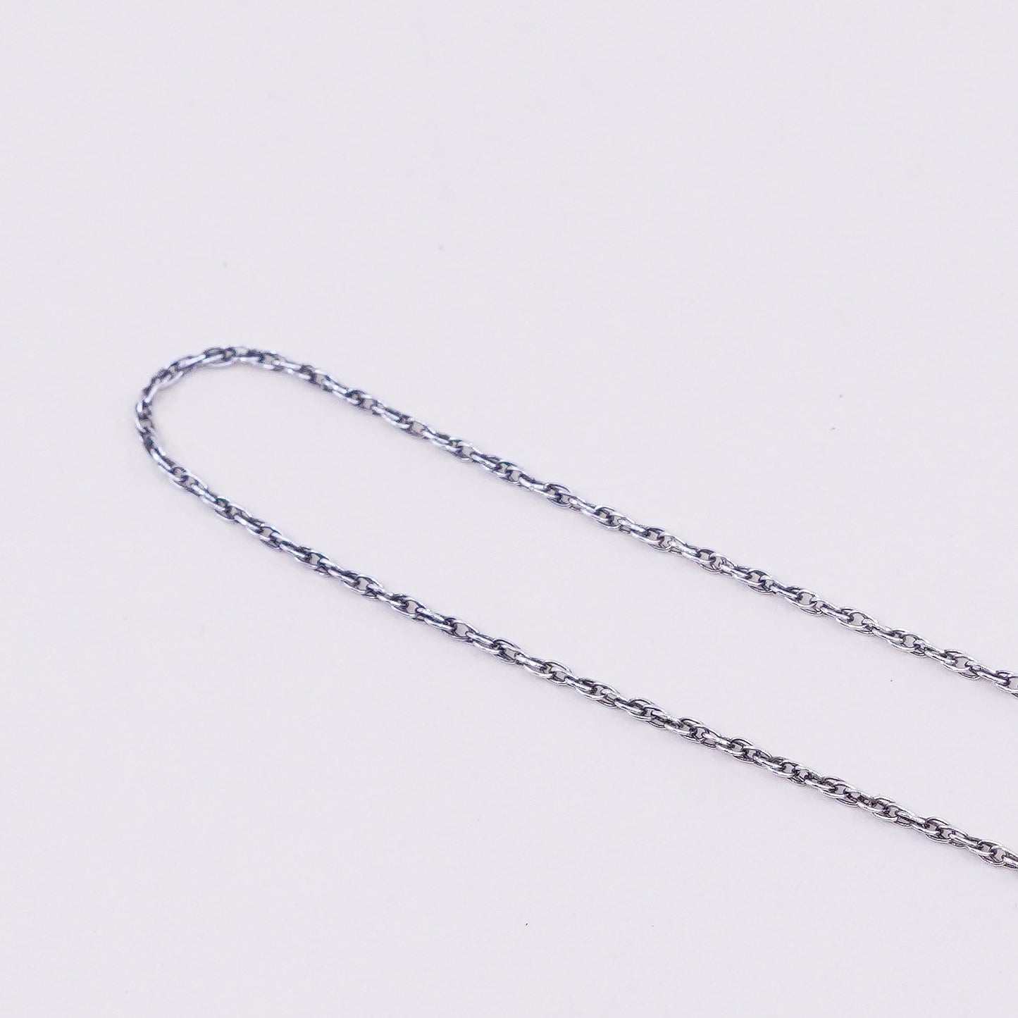 19”, 1mm, Vintage sterling silver circle chain, Italy 925 necklace