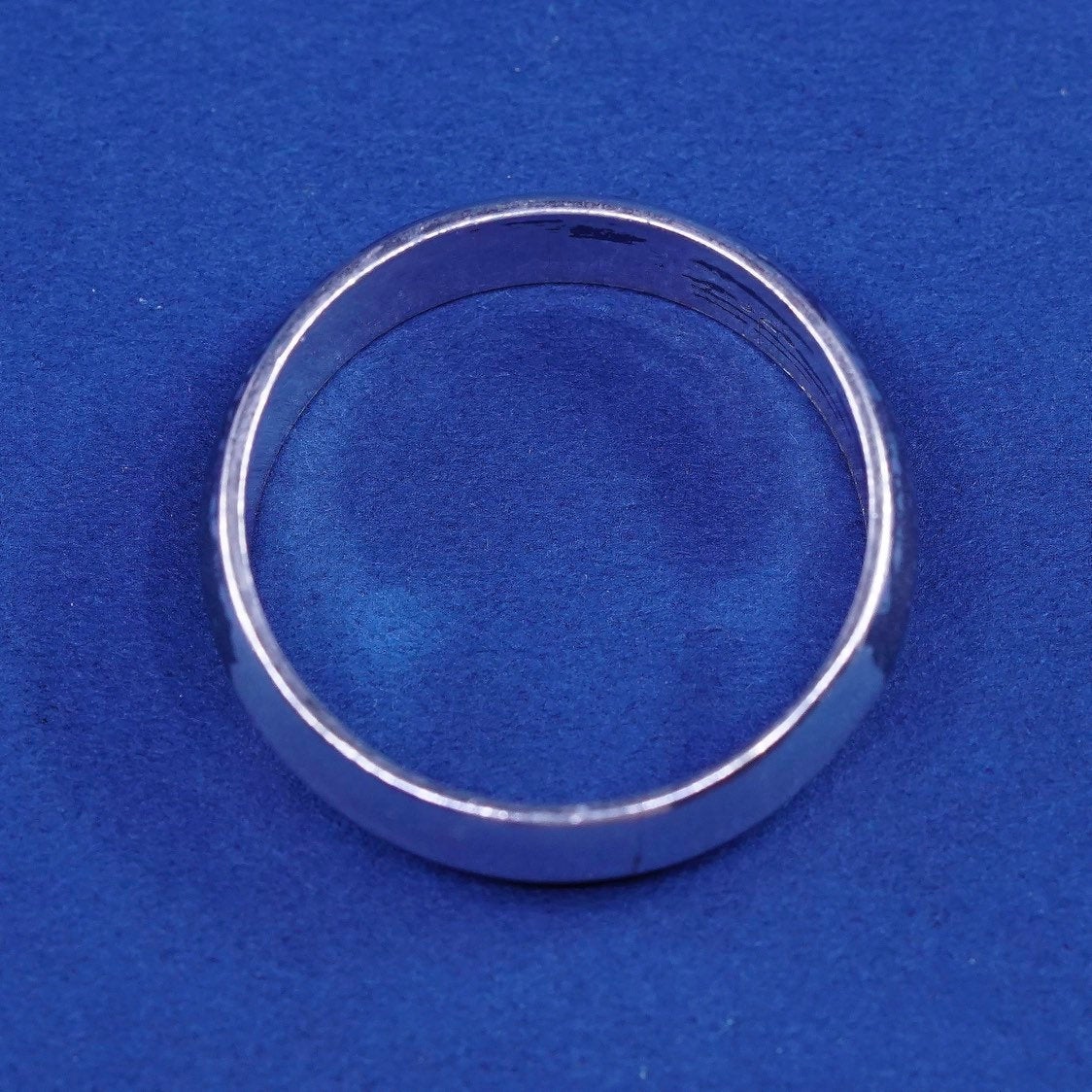 sz 12, vtg Sterling silver handmade ring, 925 wedding band, stamped 925
