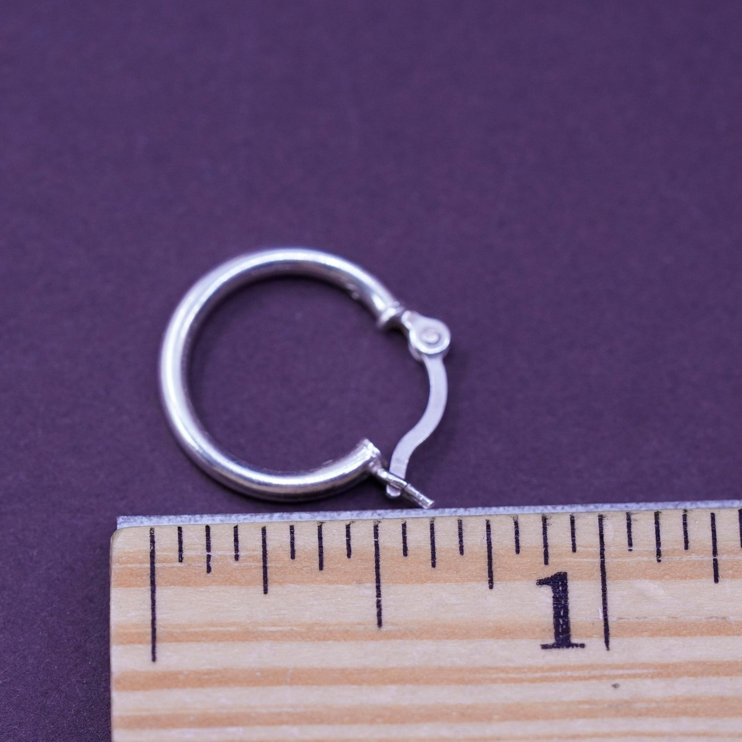 0.5”, vintage Sterling silver hoop earrings, 925 hoops