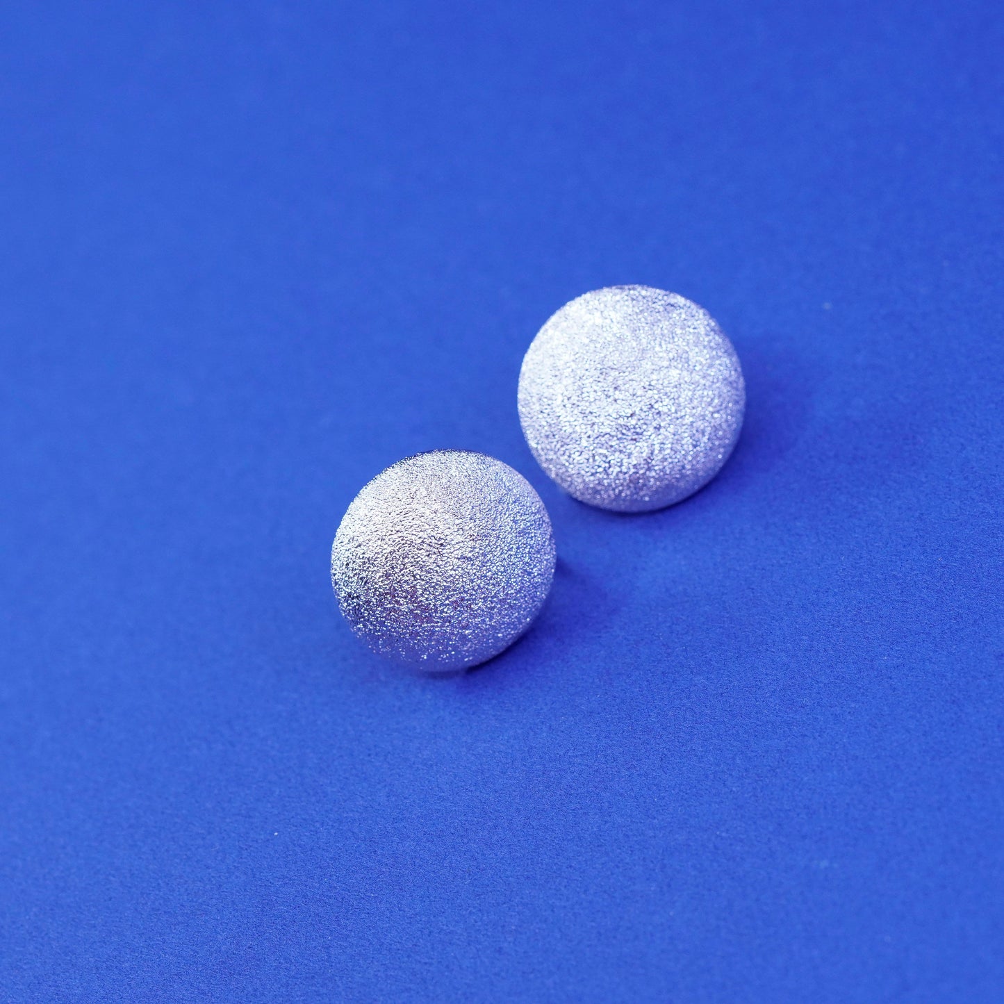 danecraft Sterling silver handmade earrings, 925 glittering Button screw back