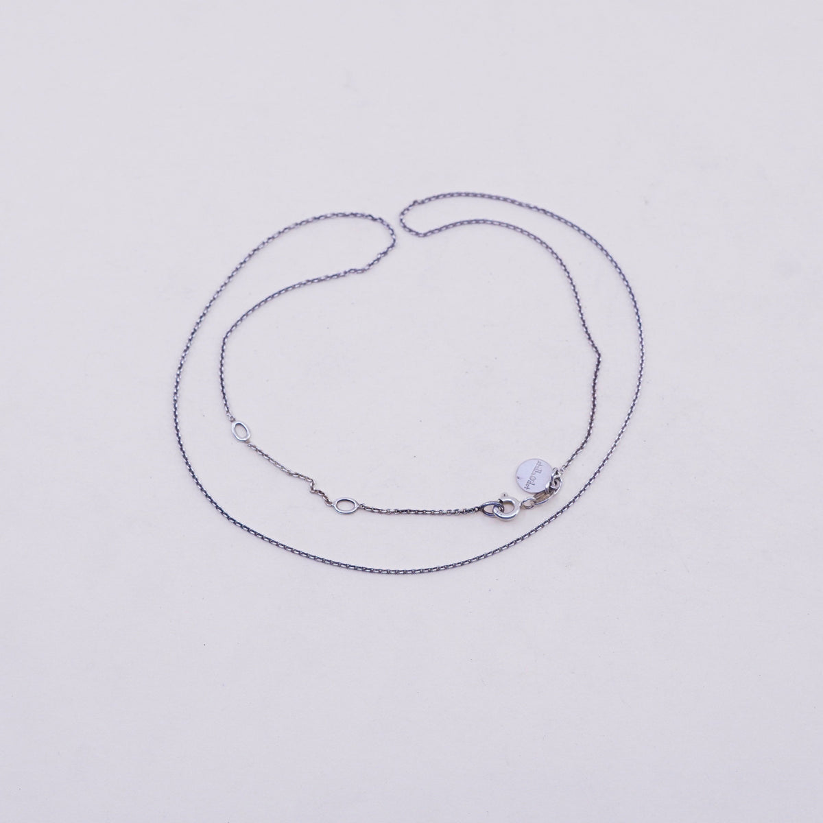 Adjustable 18”, vtg Stella dot Sterling silver Italy 925 circle chain, necklace