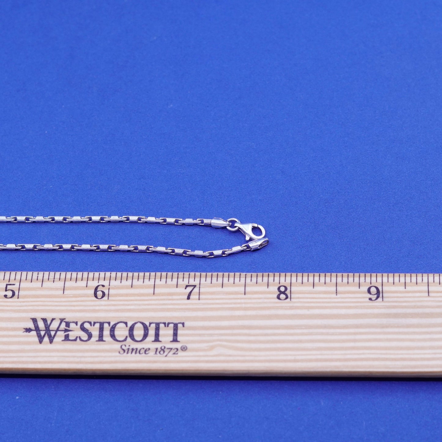 16”, 2mm, vintage Sterling silver handmade necklace, 925 bar chain