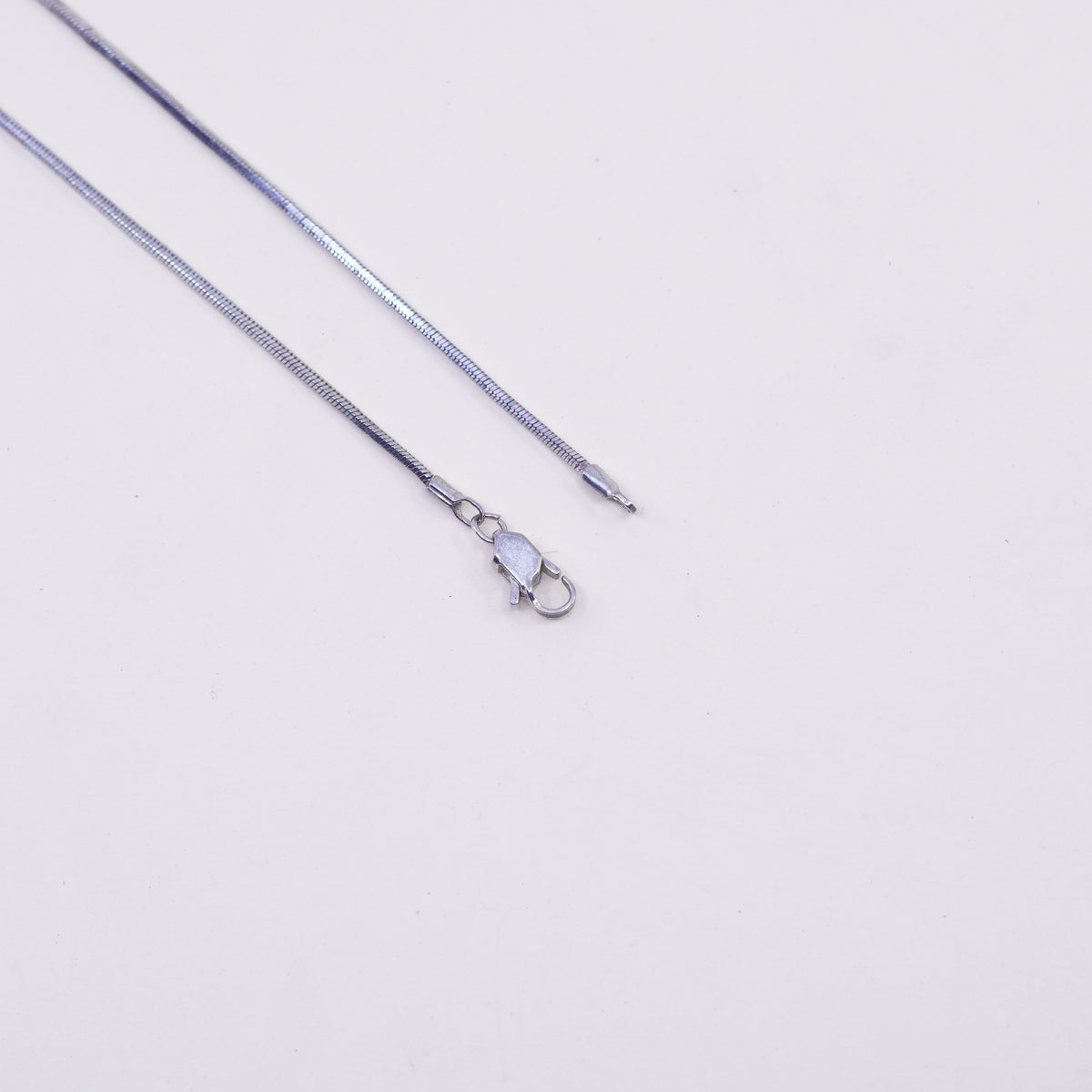 20”, 1mm, Vintage sterling silver square snake chain, 925 chain
