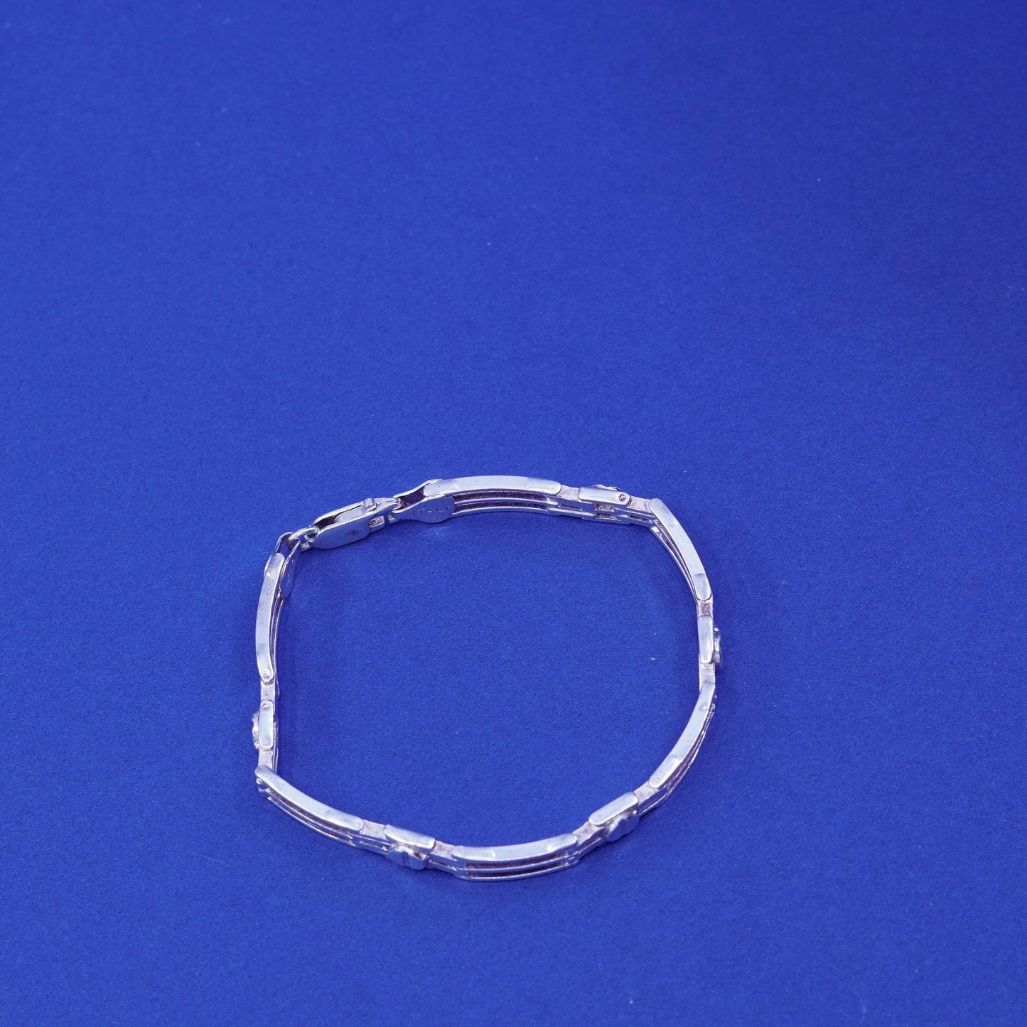 6.75”, vintage Sterling silver bracelet, 925 Binaro Link Bracelet Retired