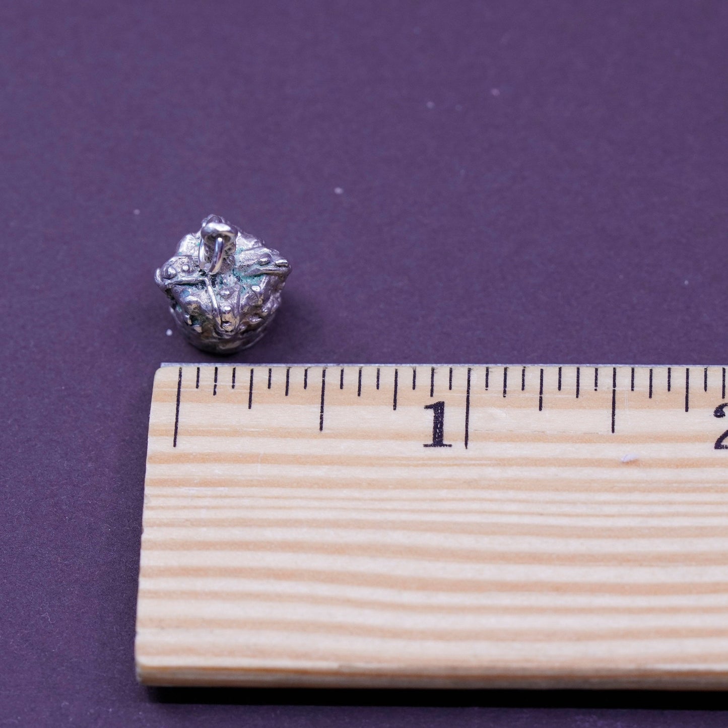 Vintage Sterling silver handmade pendant, 925 crown charm