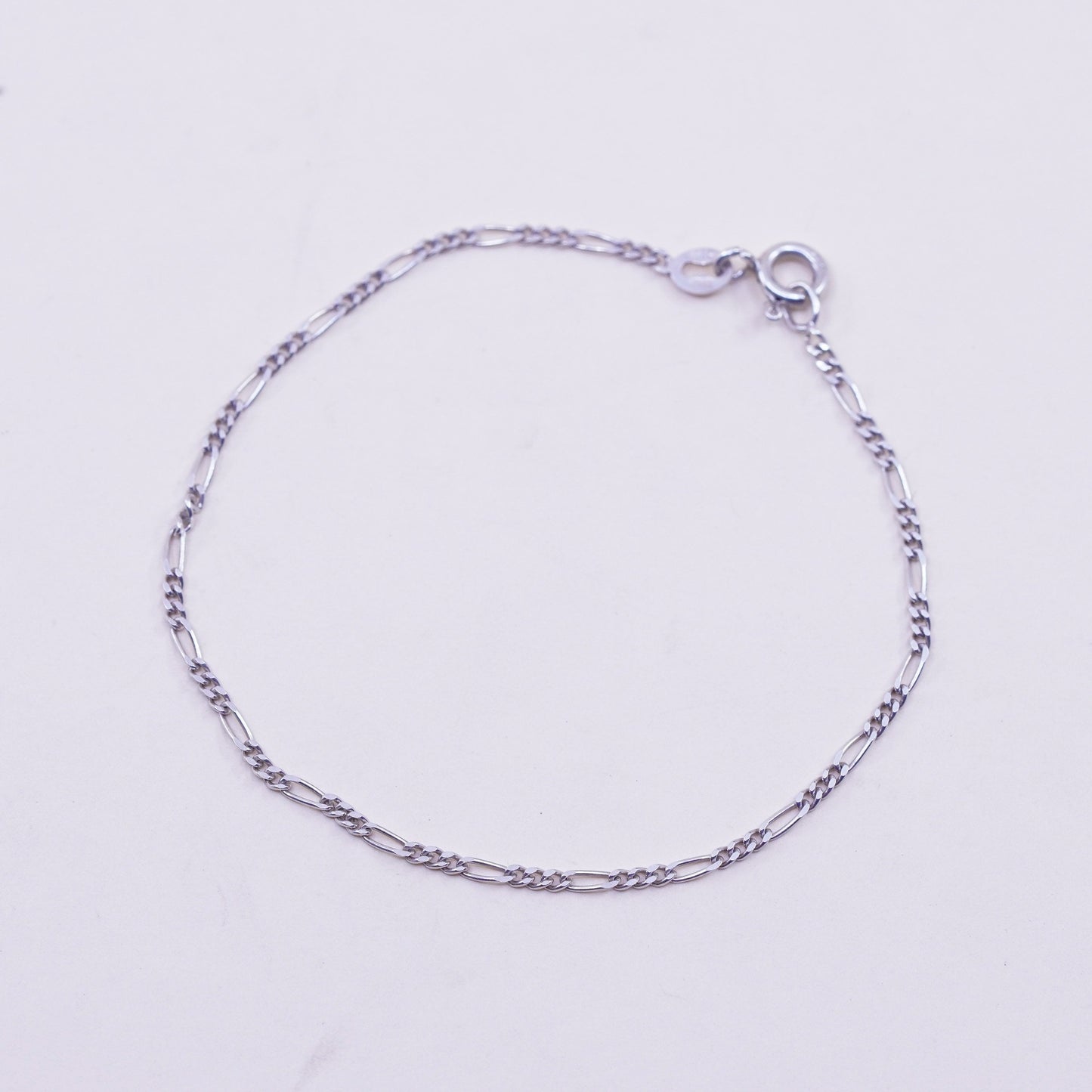9.5”, sterling silver ankle bracelet, Italy 925 circle anklet enamel flip flop