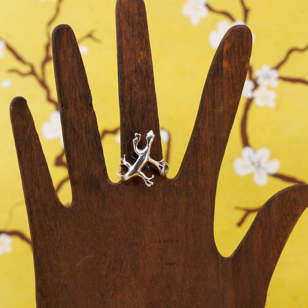 Size 9.25, vintage Sterling silver handmade ring, 925 lizard band