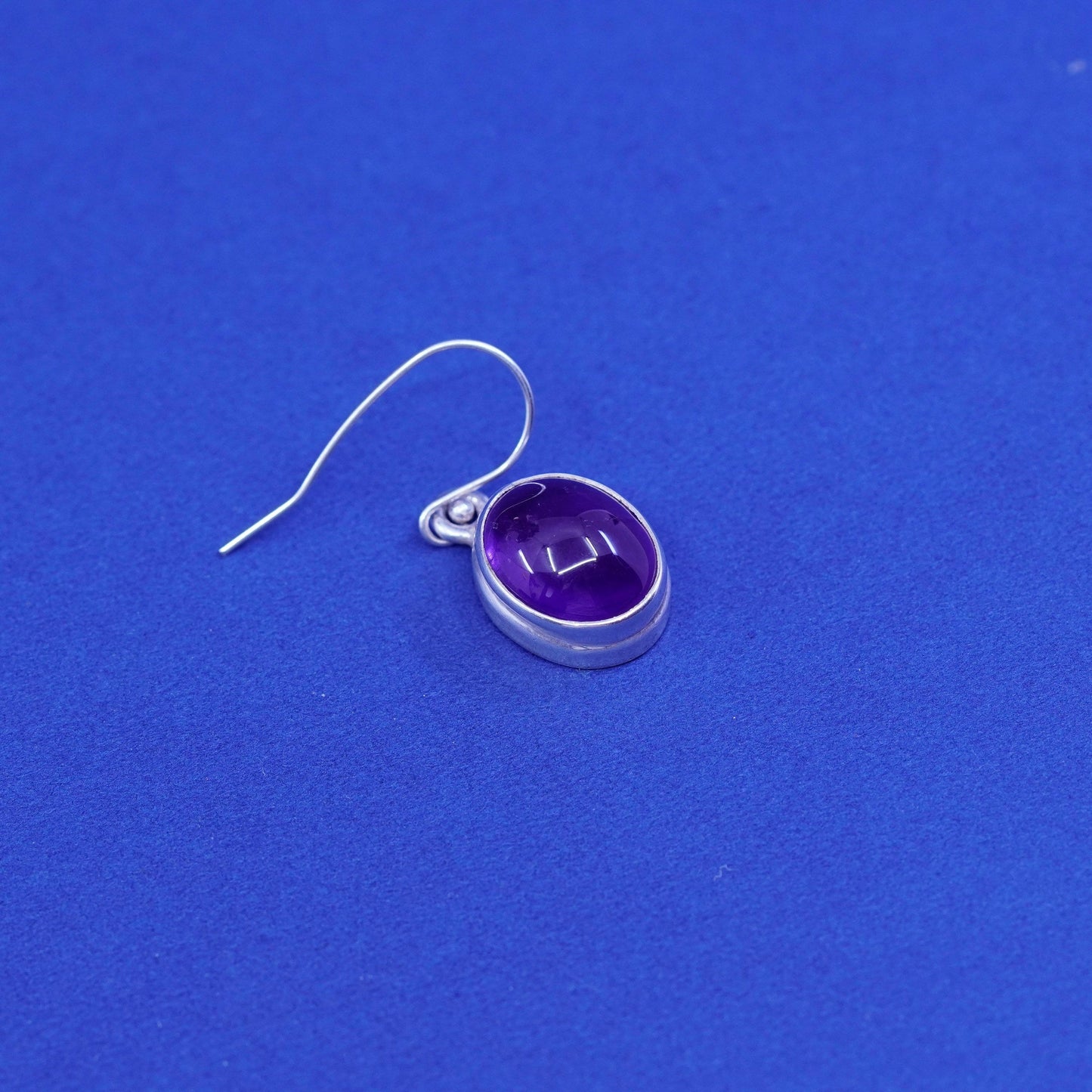 Vintage sterling 925 silver handmade earrings with amethyst