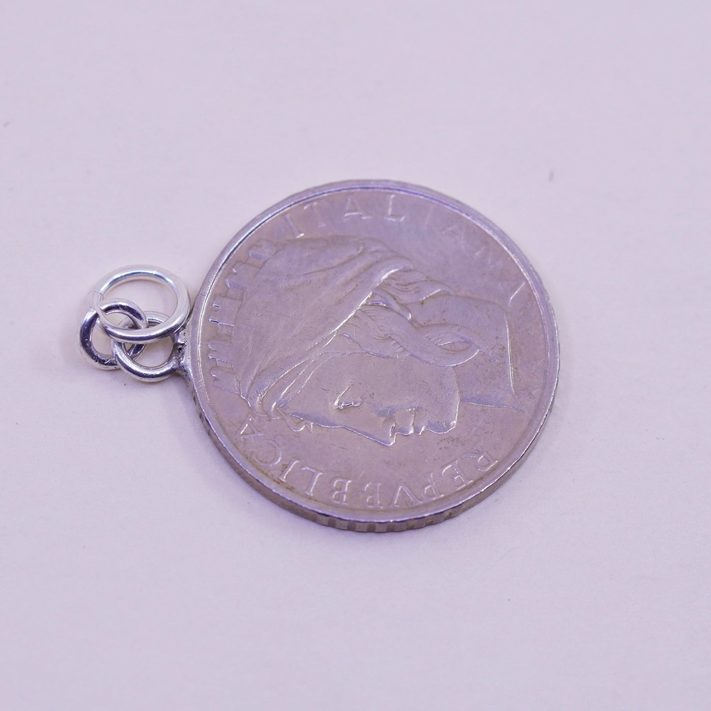 Vintage italian repvbblica coin charm pendant