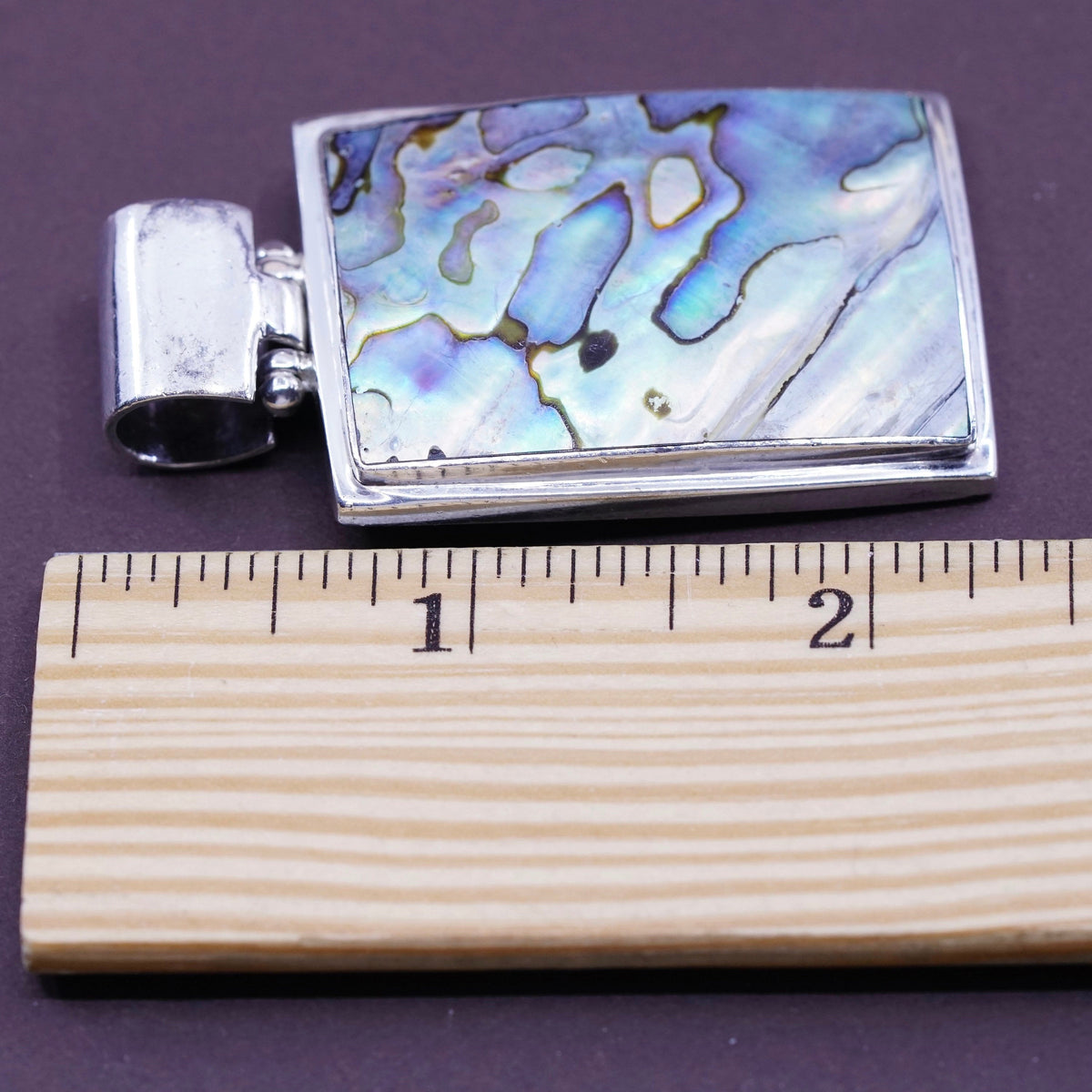 vtg Exex by Claudia Agudelo Sterling 925 silver handmade pendant with abalone