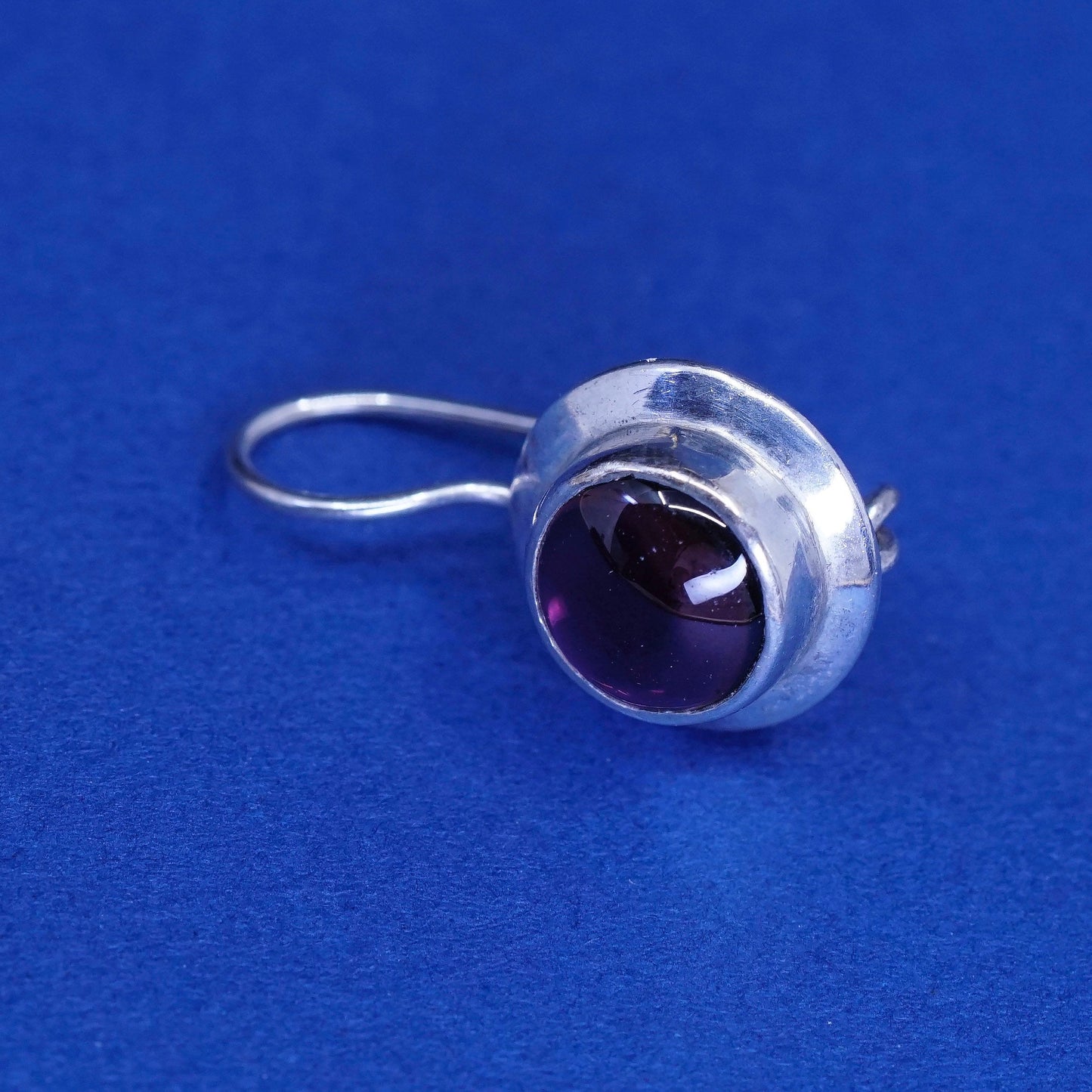 Vintage sterling 925 silver handmade earrings with garnet and beads