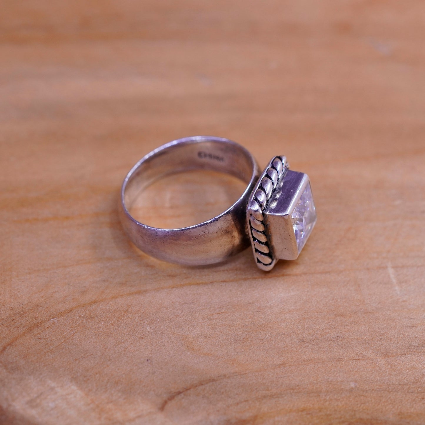 Size 6, R0836. Silpada Cubic Zirconia CZ Braided Ring, sterling 925 Silver