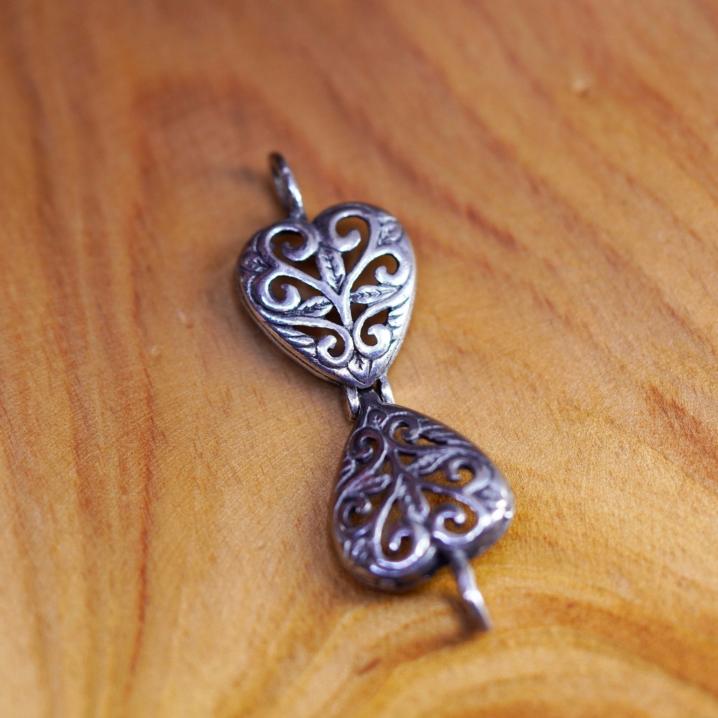 Vintage Sterling silver handmade pendant, filigree 925 photo locket