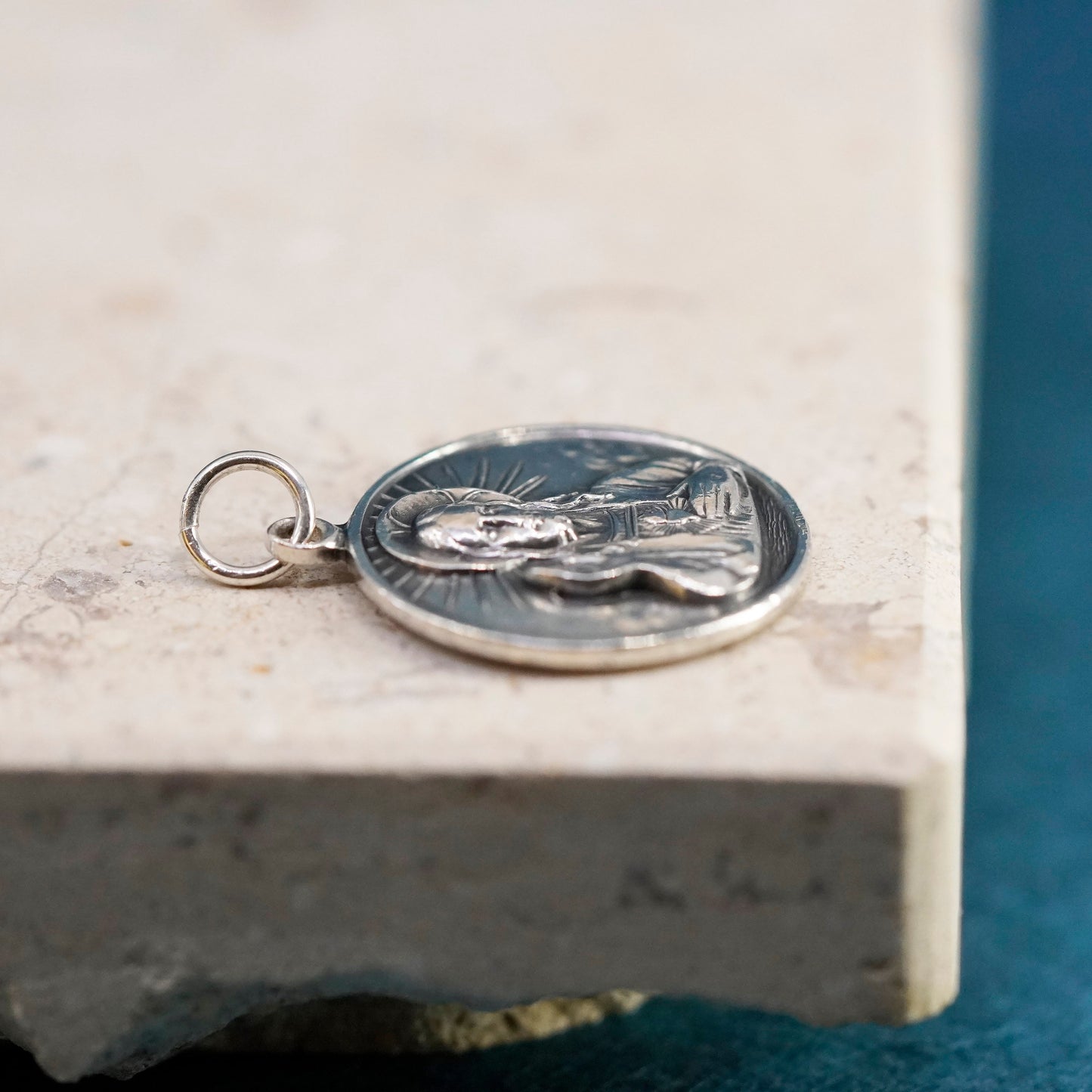 Sterling silver pendant, 925 tag with Jesus “our lady of mt. Carmel pray for us