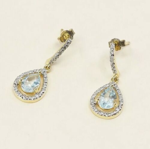 Two Tone sterling silver 925 earrings W/ Sapphire, Stamped RSE 925