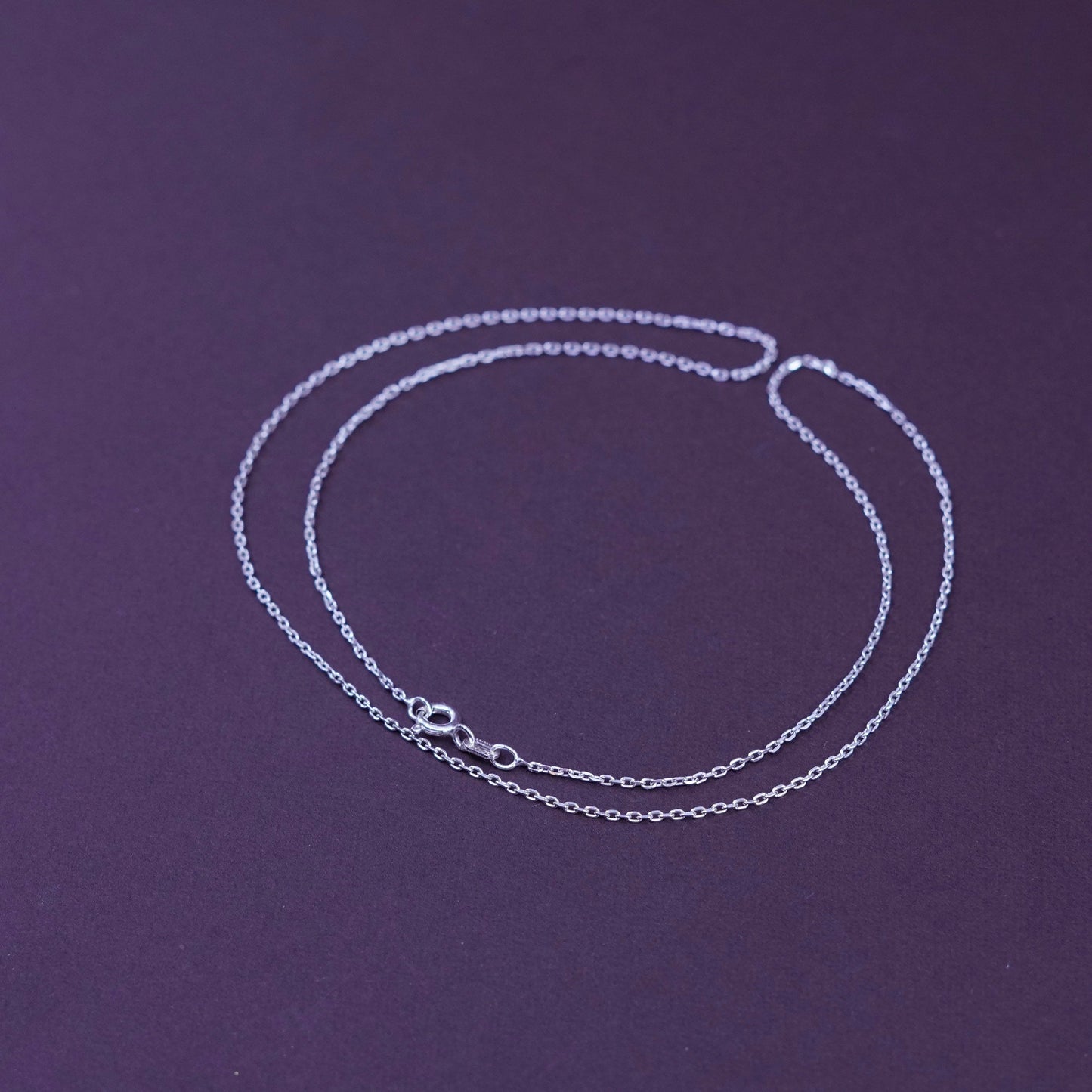 18”, 1mm, vintage Sterling silver necklace, 925 circle chain