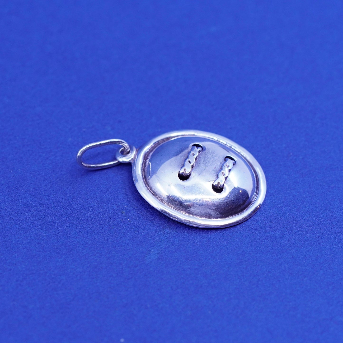 Vintage Sterling silver handmade pendant, 925 button charm
