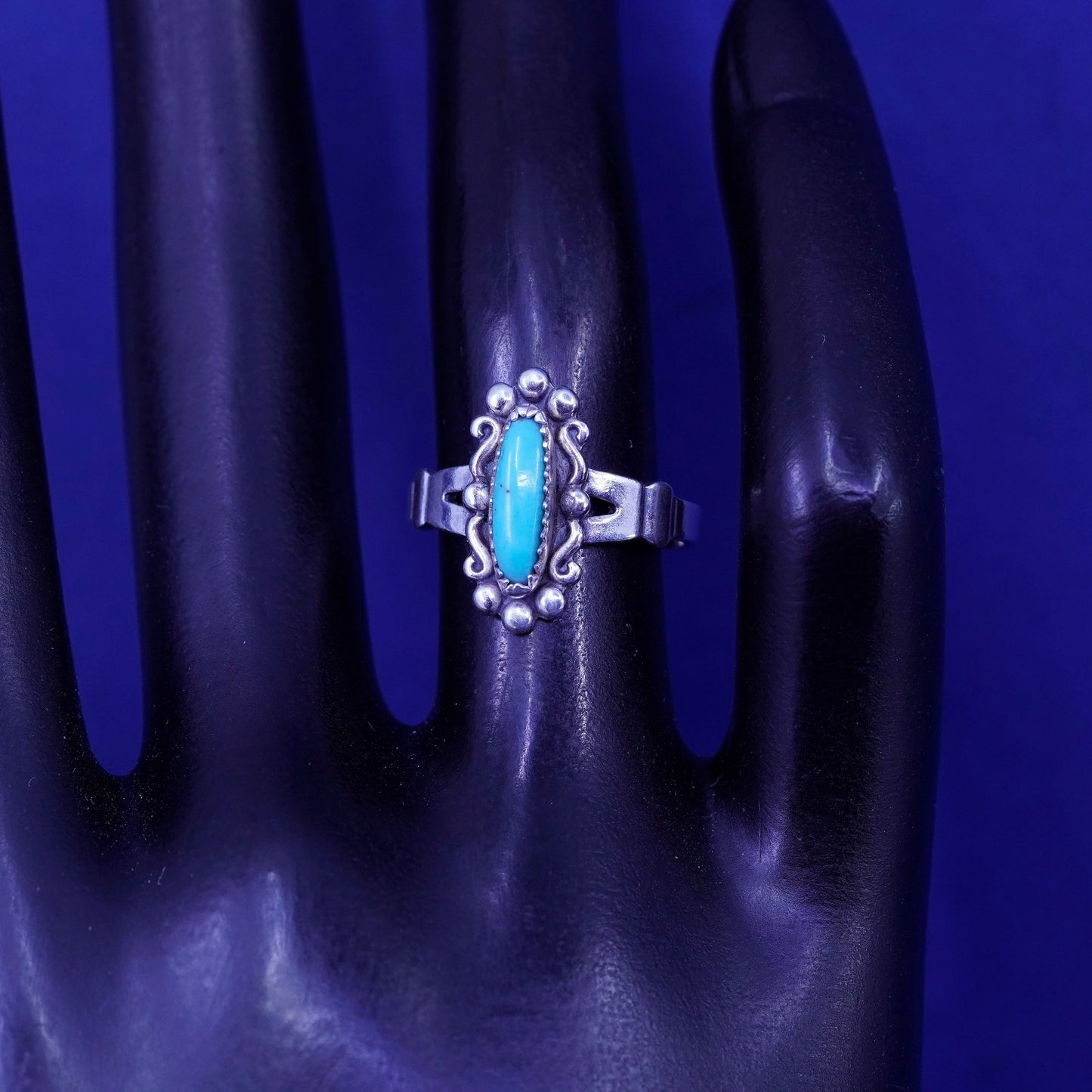 Size 5.25, bell trading post Sterling 925 silver ring Native American turquoise