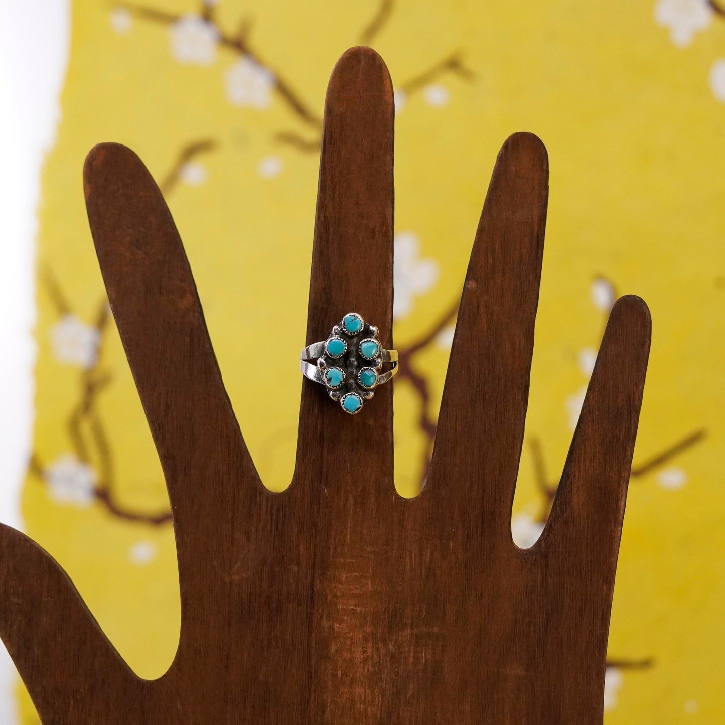 Size 5, vtg Native American Sterling 925 silver ring, navajo jewelry turquoise