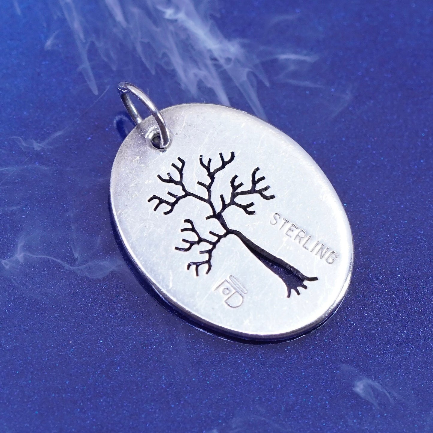 Vintage Sterling silver handmade pendant, 925 Christmas tree charm