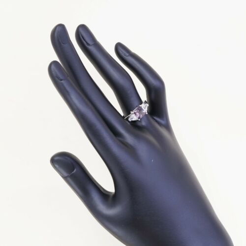 Sz 7.5, Sterling Silver handmade Ring, 925 Silver Ring W/ amethyst, stamped 925
