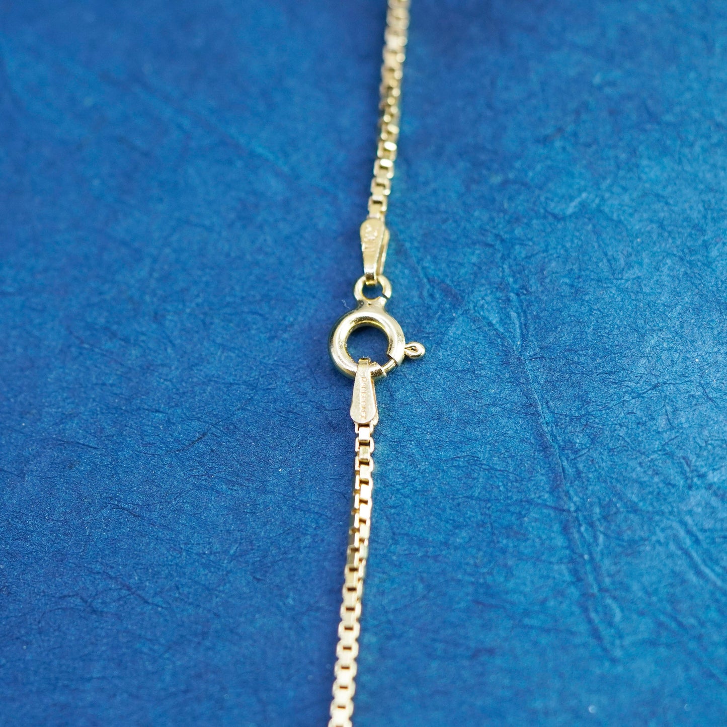 24”, vtg Danecraft vermeil gold over Sterling silver necklace, 925 box chain