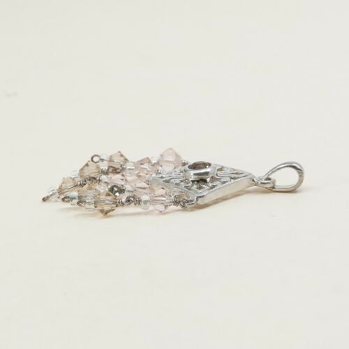 Vintage Milor Sterling silver handmade pendant, 925 silver with and crystal