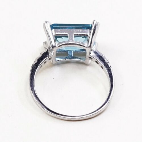 Sz 6.25, Vtg Sterling Ring, 925 Silver Handmade Ring W/ Green CZ, Stamped 925