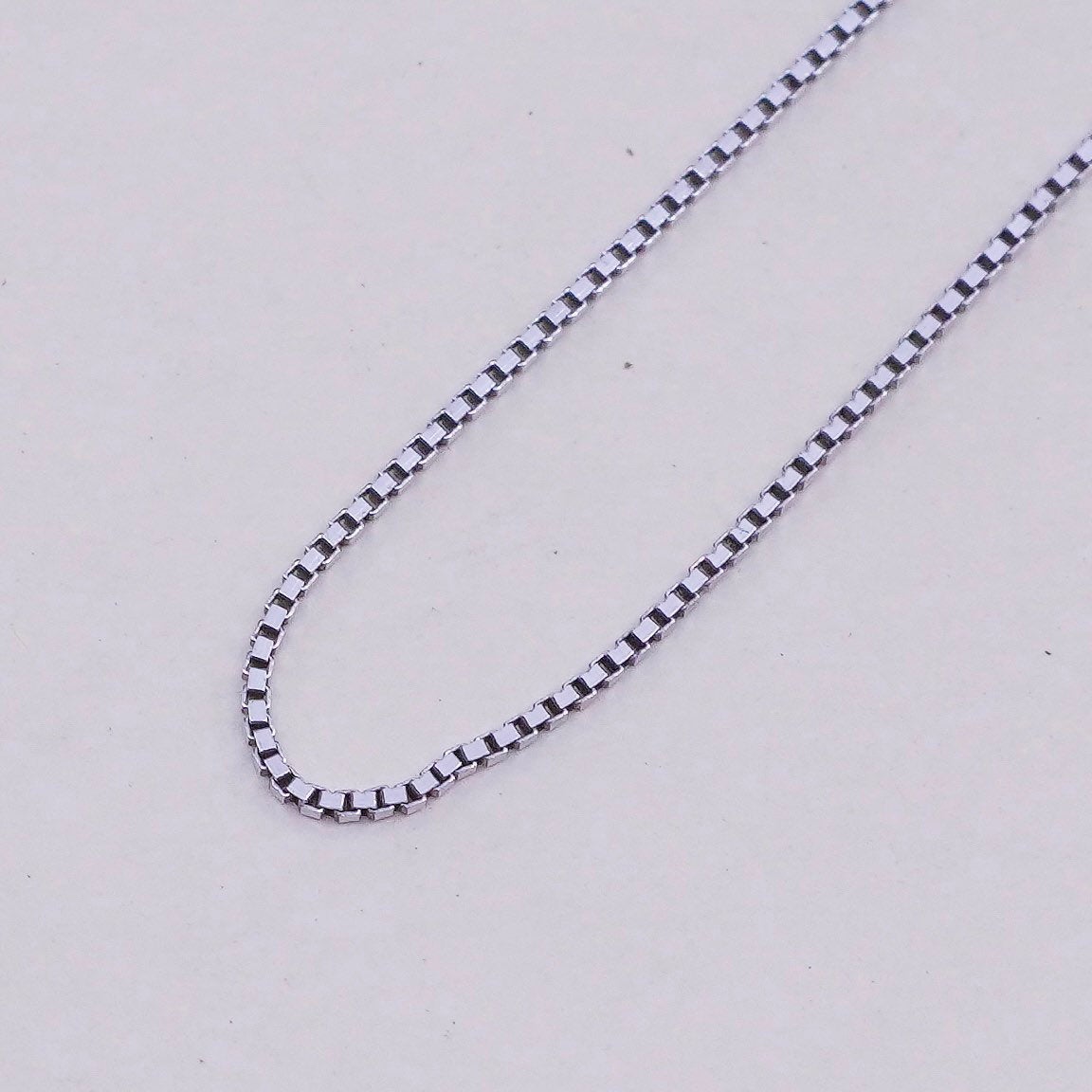 24”, 1mm, Vintage Italian sterling 925 silver box chain, necklace