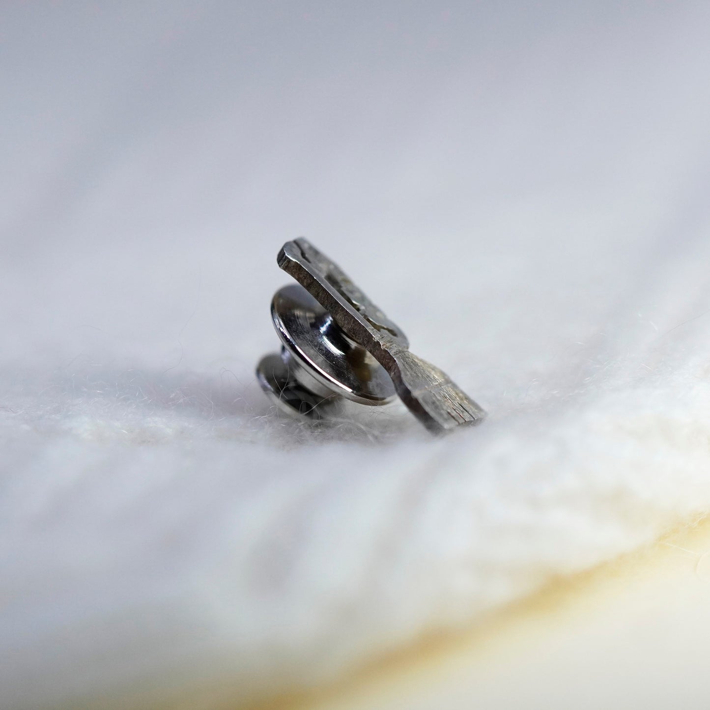 Vintage Sterling silver handmade brooch, 925 broom pin with letter ASS