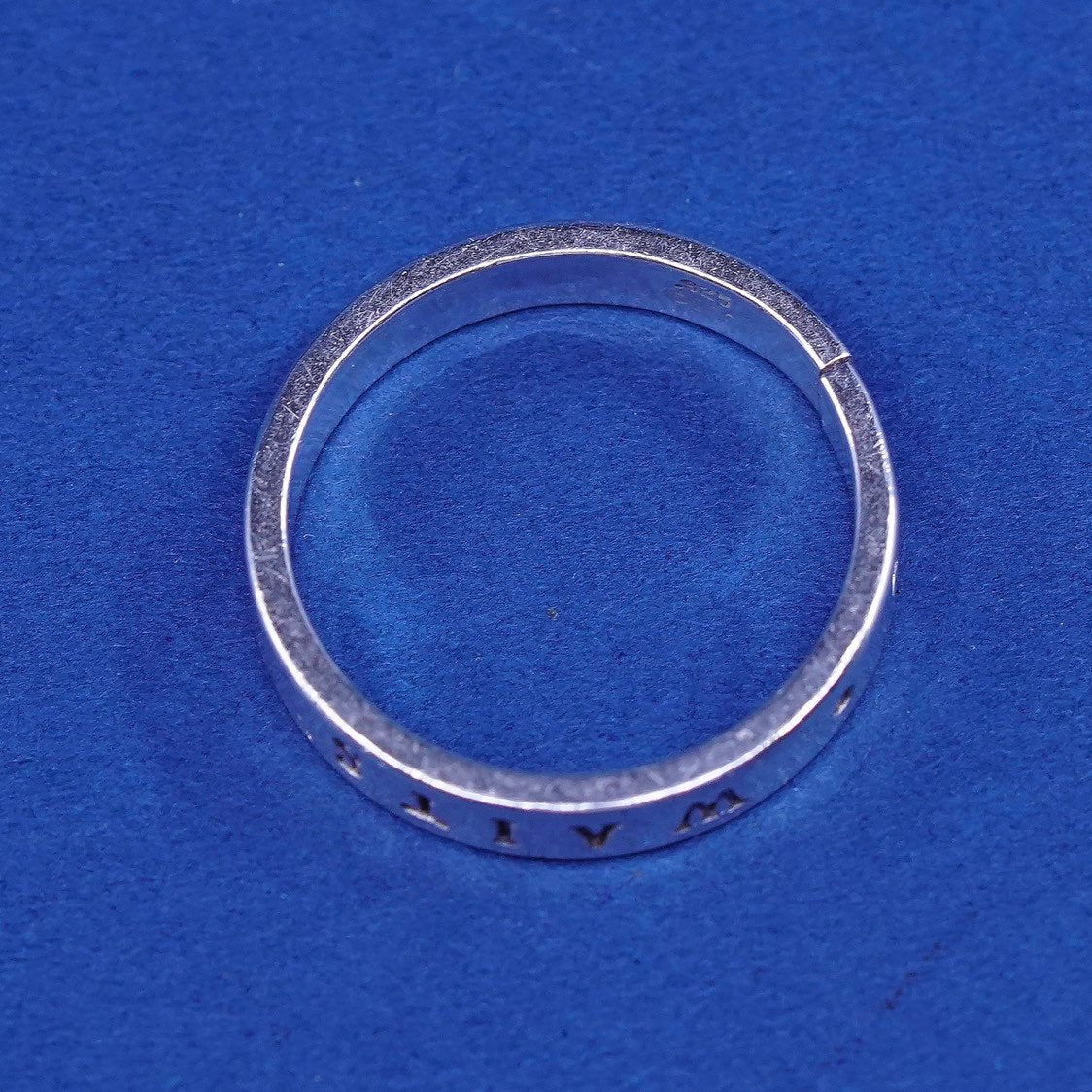 sz 8.75, vtg BSA Sterling silver prayer ring, 925 band "true love waits
