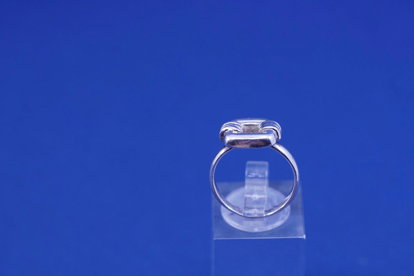 Size 7, vintage Sterling silver handmade Square ring, 925 square statement ring