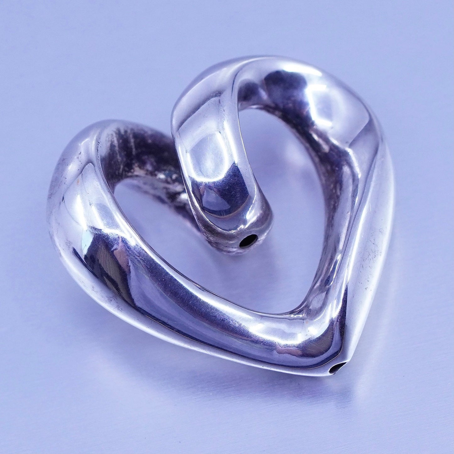antique sterling 925 silver heart pendant