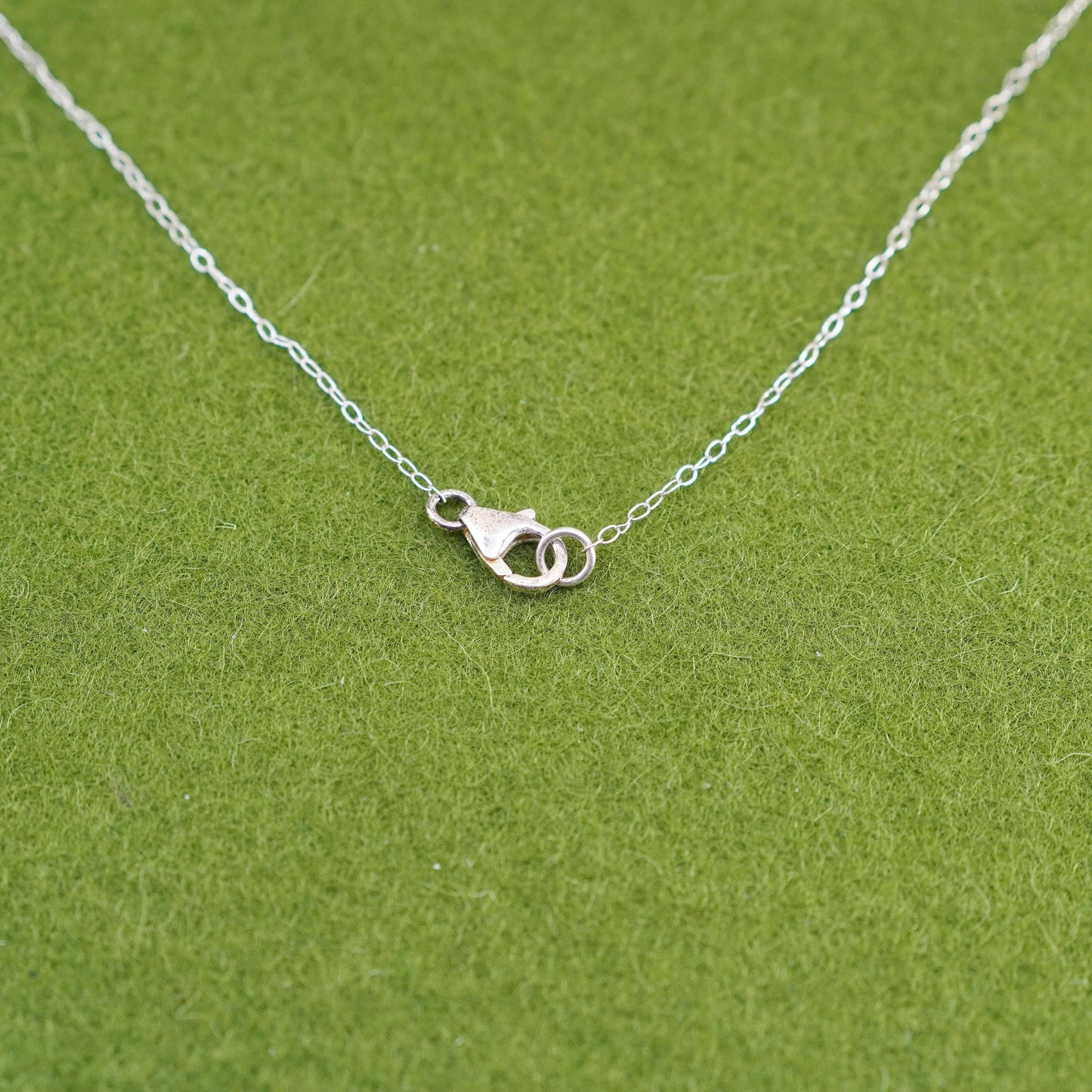 16” Sterling 925 silver handmade necklace, circle chain with horseshoe pendant