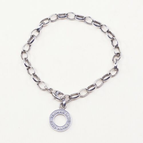 6.25” Vintage Thomas Sabo Sterling Silver Bracelet, 925 Circle charm