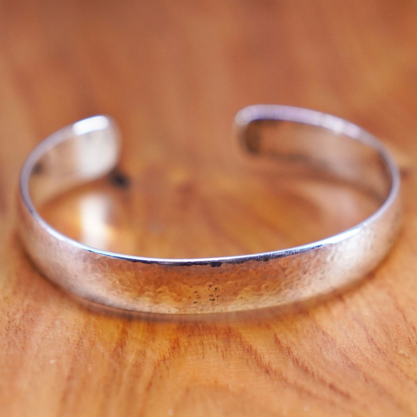 6.25”, antique Southwestern sterling silver handmade bracelet hammered 925 cuff