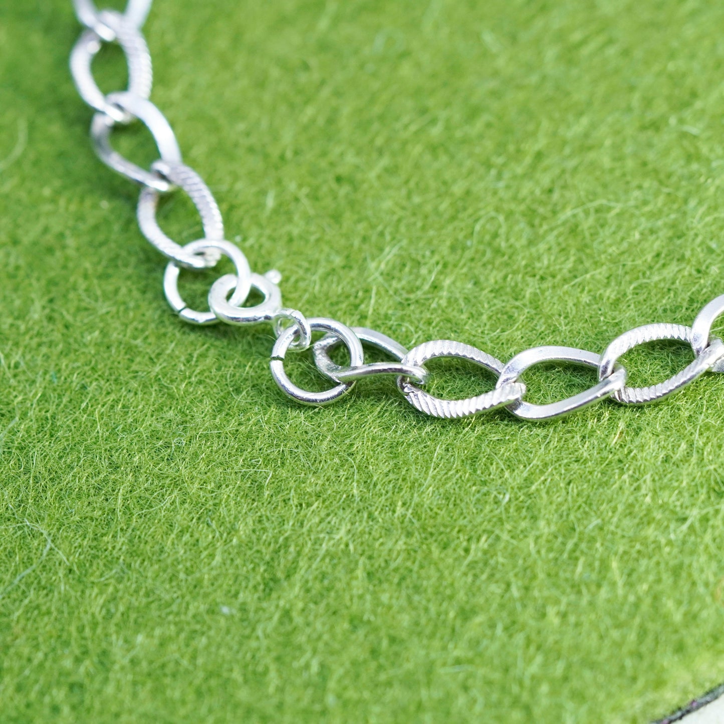 6.75”, 5mm, Vintage sterling 925 silver twisted curb bracelet
