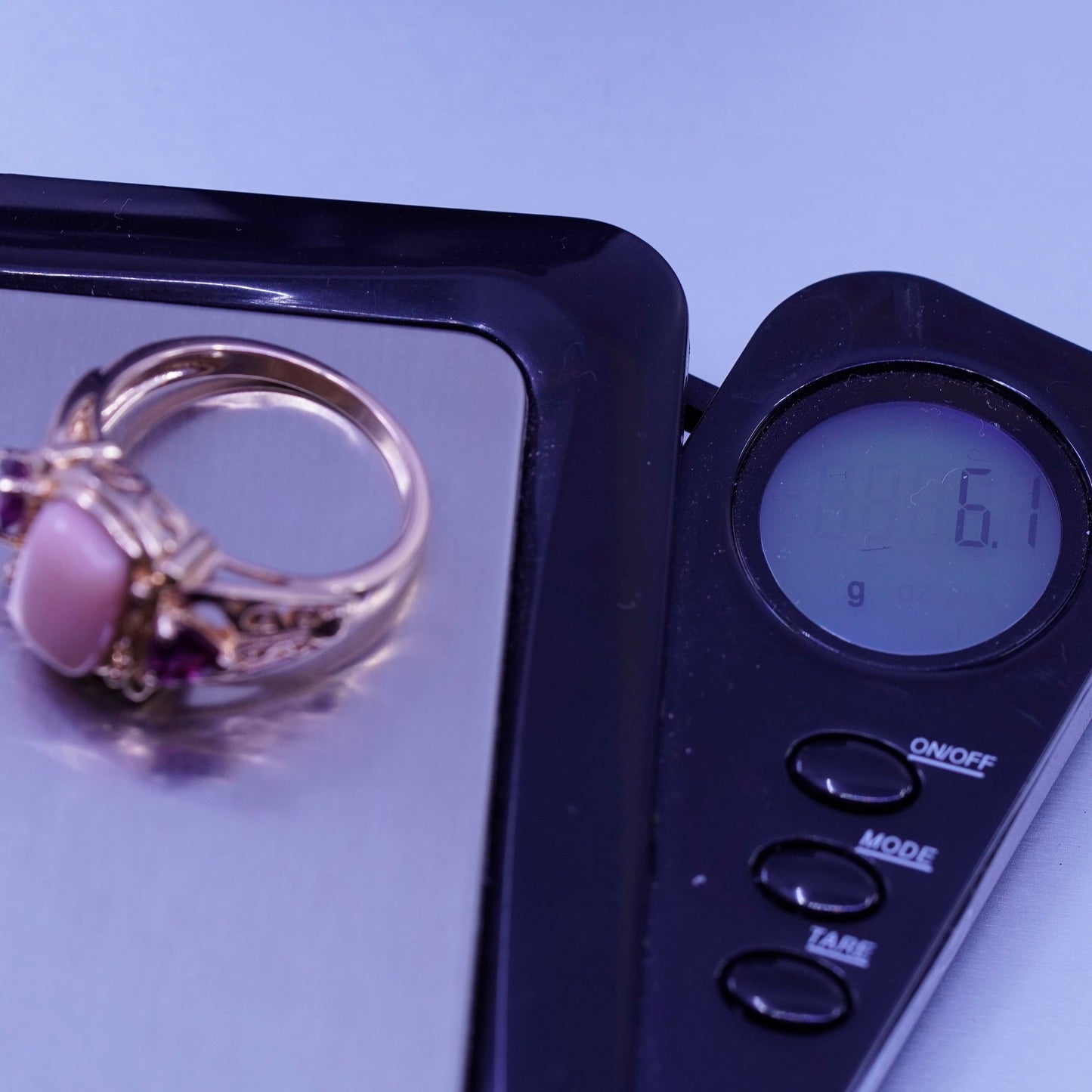 Size 10, DBJ vermeil rose gold over Sterling 925 silver band ring quartz heart