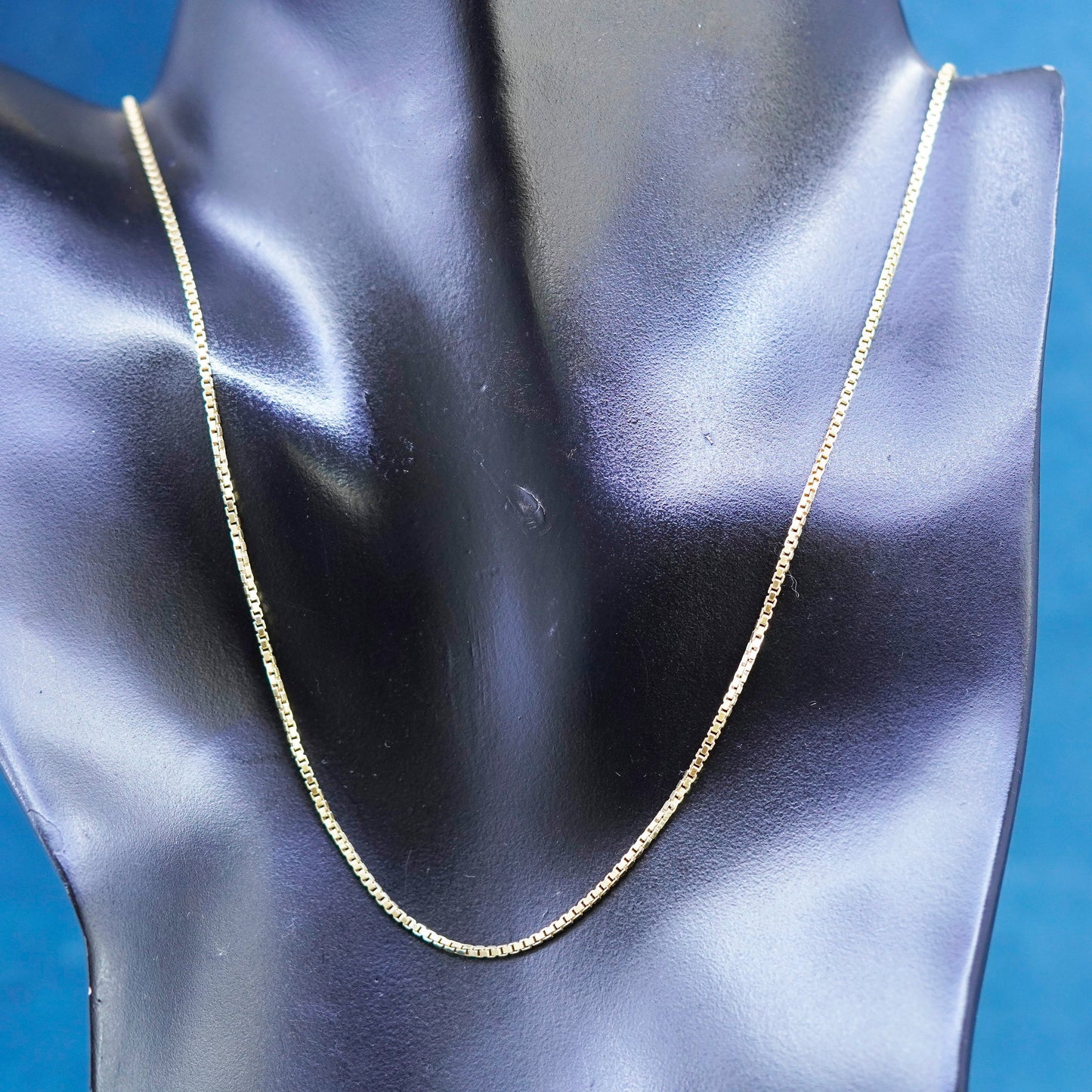 24”, vtg Danecraft vermeil gold over Sterling silver necklace, 925 box chain