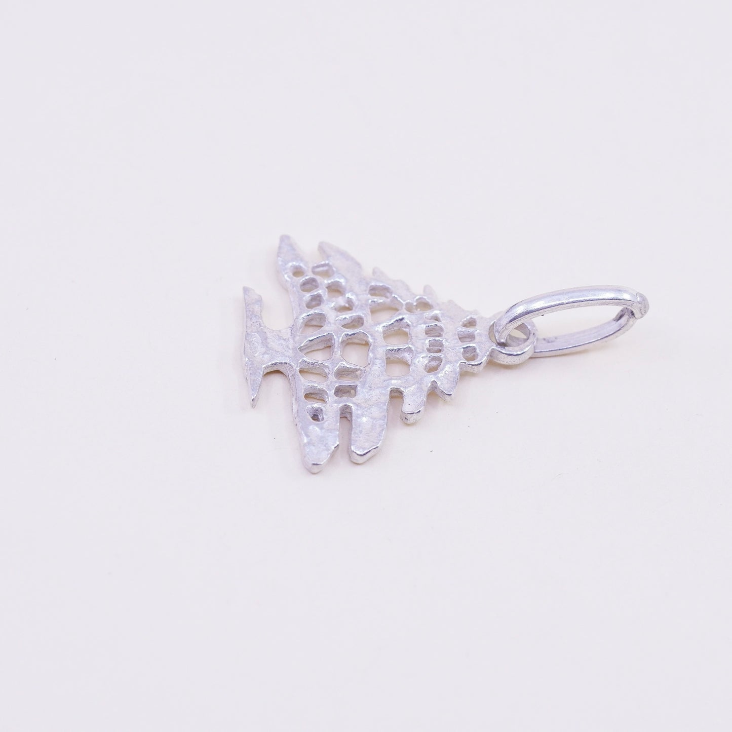Vintage Sterling silver handmade pendant, 925 Christmas tree charm